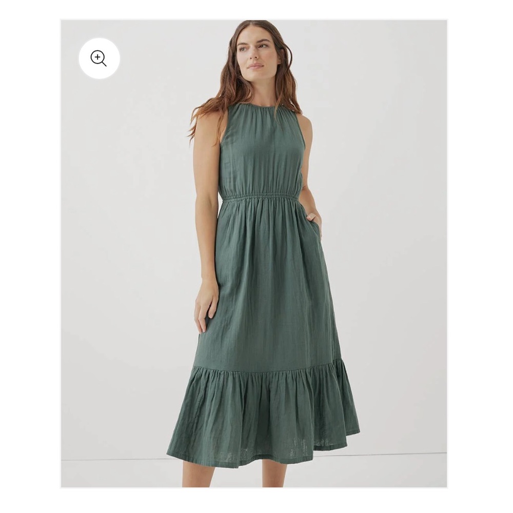 NWT: Pact Dark Forest Coastal Double Gauze Cutout Midi